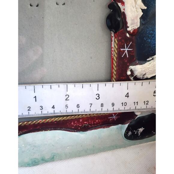 PICTURE FRAME-CHRISTMAS THEME-Snowman-Metal-6"x3.5" Picture Size-8"x7" Frame - Picture 8 of 10